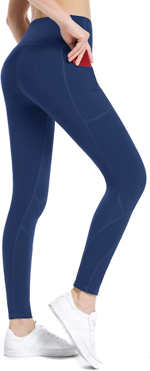 High Waisted Tummy Control Leggings-Yoga-Pants with Pockets Leggings for Women Workout Squat Proof Tights